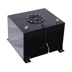 C0639 20 Gallon 76 Liter Aluminum Racing Drift Fuel Cell Tank With Level Sender Black