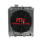 93-97 Unbranded Generic 3row Al Radiator Shroud For 1992-00 Civic Ej Ek Del Sol Eg Integra Db Dc