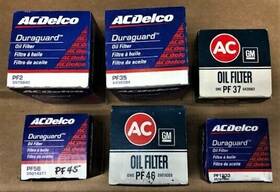 Pf1233 Ac Delco Oil Filters Lot Of 6 # Pf2 Pf35 Pf37 Pf46 Pf58