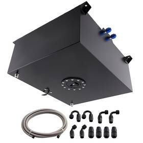 Bfo Easl5y 20 Gallon Aluminum Fuel Cell Black With Cap Sender Line Kit Universal