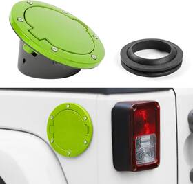Cherocar20050705fhge175 Cherocar Green Fuel Filler Door Tank Lid Gas Cap Cover Trim For Jeep Wrangler Tj 1997-06