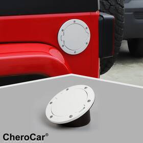 Cherocar2025021210 Cherocar White Aluminum Alloy Gas Fuel Filler Door Cap Decor Cover For Jeep Wrangler Jk