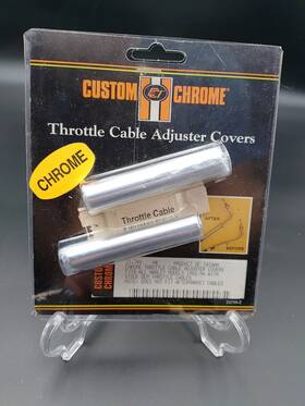 23-799 Custom Chrome Throttle Cable Adjuster Covers For Stock Cables
