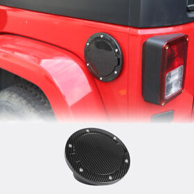 Savadicar2019075985 Fuel Tank Door Cover Gas Cap Trim For 2007-18 Jeep Wrangler Jk Jku Carbon Fiber