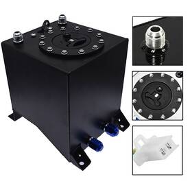 Glg45450g Galonga Black Aluminum 2.5 Gallon Coated Fuel Cell Gas Tank Level Sender Racing/drift