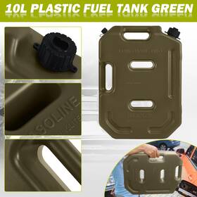 H-yeeu 723044262240 10l Fuel Tank Gas Oil Petrol Storage Can Container Fit For Offroad 4x4 Atv Utv