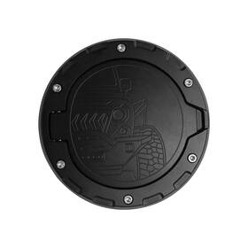 Hooke Road Mmr.20099 Black Fuel Filler Door Cover Gas Tank Cap Aluminum For Jeep Wrangler Jk 07-18