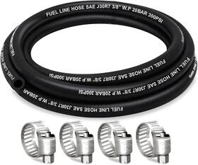 J30r7 Housun 614158510672 Fuel Line 3/8 Inch Id Hose 5ft 4 Clamps Black