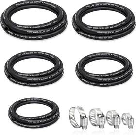 Housun 667763769638 Fuel Line 3/16 1/4 5/16 3/8 1/2 Inch Id 5 Type 5ft 20 Clamps Black