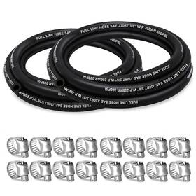 51638 Housun Hs Fuel 10 Line 5/16 3/8 Inch Id 10ft 20 Clamps Black