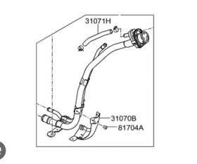 31030-f3500 Hyundai 2017-2020 Elantra 2.0l Fuel Filler Neck Pipe Tube Oem