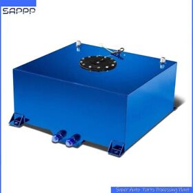 Sappp-412 Iuniversal Auto 15 Gallon 60l Aluminum Fuel Cell Gas Tank Blue Lever Sender New