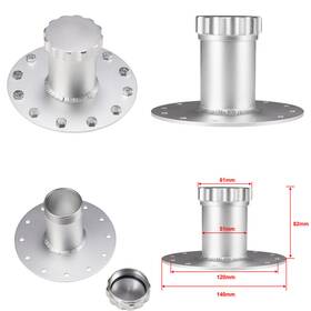 Kd5021sr Kyostar New Straight Fuel Cell Fast Fill Filler Neck Aluminum 12 Bolt Flange Cap Silver