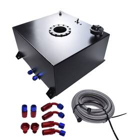 Bck10912k Labwork 15 Gallon Aluminum Black Fuel Cell Gas Tank Cap Level Sender Steel Line Kit