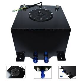 Cg-331209-8843 Leadzm 5 Gallon Coated Aluminum Fuel Cell Gas Tank Level Sender Racing Drifting Black