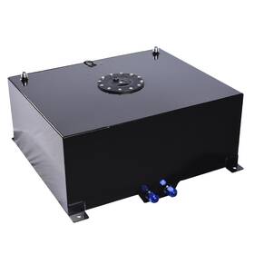 Eb-331209-8831 Leadzm 20 Gallon Polished Aluminum Race Drift Fuel Cell Tank With Level Sender Black