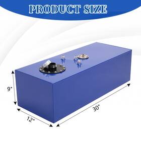 Et-331209-1719 Leadzm 15 Gallon Top-feed Oil Box Aluminum Polished Fuel Cell Tank Level Sender Blue