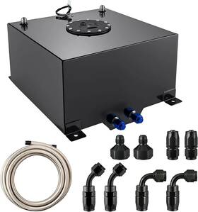 Lk-ft-040b-6an10s Lencool Racing 10 Gallon Fuel Cell Tank Aluminum With Level Sender 6an 10ft Cpe Line Kit