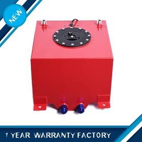 Gt-331209-12206 Likedeal New 5 Gallon Red Polish Aluminum Racing Drift Fuel Cell Tank And Level Sender