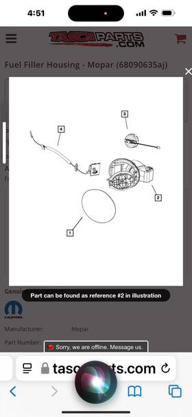 68090635aj Mopar 2012-2014 Dodge Dart Fuel Filler Housing Oem New