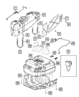 Mopar 68530791ac Genuine Fuel Tank