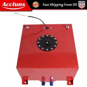 Afu72440f Munirater 10 Gallon Coated Aluminum Racing/drifting Fuel Cell Gas Tank Level Sender Red
