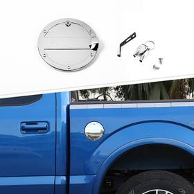 2025wu4208 Savadicar Car Exterior Fuel Gas Tank Cap Cover Door Decor With Lock For Ford F150 15 Chrome