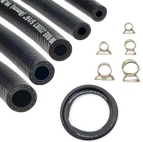 5681013 Shineyoo Fuel Line Hose Kit 5ft 5pcs With 25pcs 3/8 5/16 1/4 1/2 3/16-5ft Black