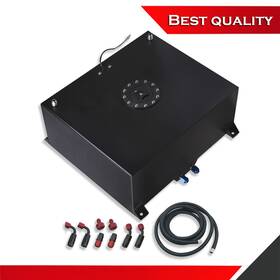Sv27556 Shopvertex Black Painted 20 Gallon Race Drift Fuel Cell Gas Tank Aluminum With Line Kit
