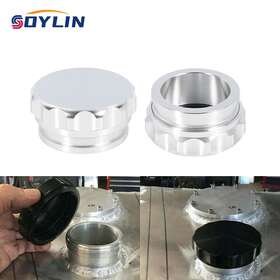 231127-3 Soylin 2pcs 2 Inch Silver Aluminium Alloy Weld On Filler Neck And Cap Oil Fuel Water Tank
