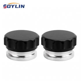 250108-2 Soylin 2pc 1 Inch Aluminium Alloy Weld On Filler Neck And Cap Oil Fuel Water Tank Black