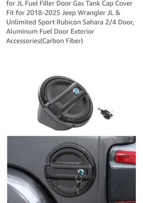 Shinkea022219 Sqqp Fuel Filler Door Locking Gas Tank Cap Cover For 2018-2024 Jeep Wrangler Jl