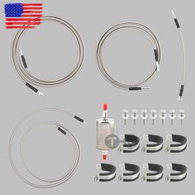 Qff0012ss Topgearsltd For 99-03 Chevrolet Silverado Fuel Line Quick Fix Braided Lines Ext Cab Qff0012s