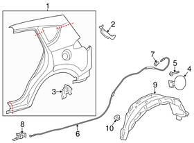 77277-0r030 Toyota / Lexus Genuine Rav4 2013-2018 Protector Rear Wheelhouse Right Side