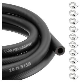 Lu-0718 Vkqts 5/16 Fuel Line Hose With 10 Steel Inch Id 0.54 Od Black
