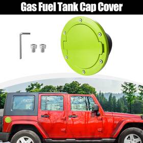 X Autohaux 723115237801 Green Aluminum Alloy Abs Gas Fuel Tank Cap Cover For Jeep Wrangler 2007-2017