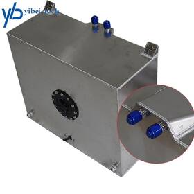Yi91259t Yibei-tech 20 Gallon 80l Fuel Cell Tank With Cap And Level Sender Aluminum Silver Polished