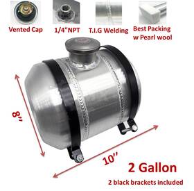 Ymx M183 2 Gallons Center Fill Aluminum Fuel Gas Tank With Accessories 1/4 Npt 8 Inch X10