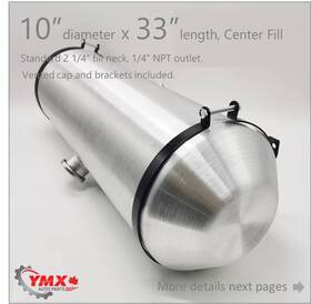 18npt Ymx M199 10ftft X33ftft 11 Gallon Spun Aluminum Gas/fuel Tank 1/4 Inch -18npt Outlet Center Fill