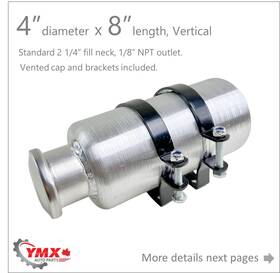 Ymx M365 Fuel Tank 1/8 Npt 0.38 Gallon 4x8 Spun Aluminum Top Fill Vertical Gas Cell