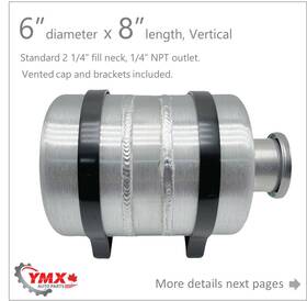 6ftftx Ymx M600 7 1/2 Gallons 8ftft Aluminum Round Gas Fuel Tank Vertical 1/4 Npt Outlet