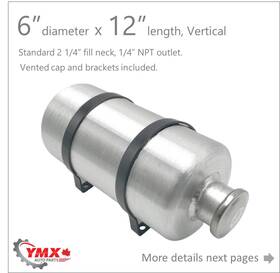 M603 Ymx 1 1/4 Gallons 6ftft X 12ftft Aluminum Gas Fuel Tank Vertical Inch Npt Outlet