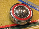 1935-49 Packard Jr. 39-49 Su. Script Red Ring Non Locking Gas/fuel Cap.. Fixed Price $59.99.