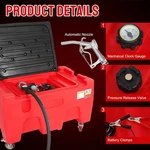 Portable Gasoline Diesel Fuel Tank With Pump & Manual Nozzle 40GALLON 12V 3.7GPM. Fixed Price $458.18.