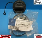 New Genuine Mercedes Benz Fuel Gas Tank Filler Cap Oem # 2214700605 With Strap. Fixed Price $69.99.
