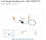 New Oem Fuel Gauge Sending Unit Gm (19207717)2004-2008 Tahoe Yukon Escalade. Fixed Price $110.00.