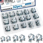 Smseace 32PCS Fuel Line Clamps Injection Hose 11-16MM, Silver. Fixed Price $15.66.