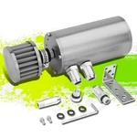Silver 5.5"X2.4" T6061 Aluminum Oil Catch Tank/can+air Filter Fit 1/2"&5/8" Hose. Fixed Price $26.50.