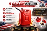 Wavian 5 Gallon 20L Nato Steel Jerry Can W/ Leakproof Spout Red. Fixed Price $119.99.
