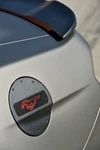 Ford Mustang 2015 & Up Billet Fuel Door With Carbon Fiber Insert /red Pony Logo. Fixed Price $39.99.